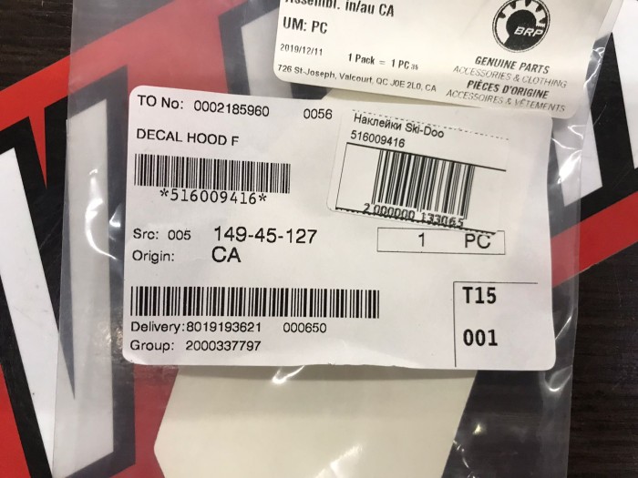 Наклейка снегохода BRP Ski-Doo 850 Summit "Summit" 516009416