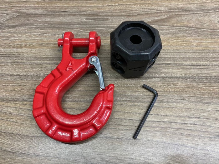 Крюк для лебедки в комплекте с ограничителем (красный) HOOK-R