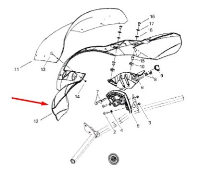 Основа лобового стекла для снегохода BRP Ski-Doo 517302537 517302816
