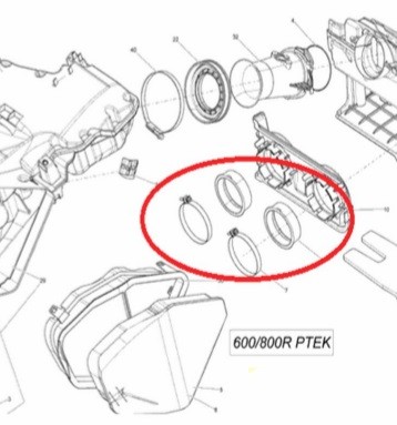 Впускной патрубок снегохода Ski-Doo SM-07187 508000501