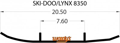Коньки для лыж снегохода Woody&#039;s Ski Doo Lynx 8350-1 605349311 605352643 8&quot; карбидовый кант