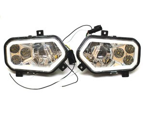 Фары головного света светодиодные Kemimoto (Комплект) для Polaris Sportsman RZR 800S 900 2411593 2411854, 2411594, 2411855, 2410616, 2410615, 2411492, 2411493 lens-rzr900 Светодиодные с LED окантовкой Светодиодные