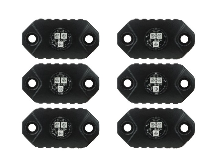 Комплект врезных фар рабочего света (6 шт.) Aurora ALO-Y1-2-RGB-D6