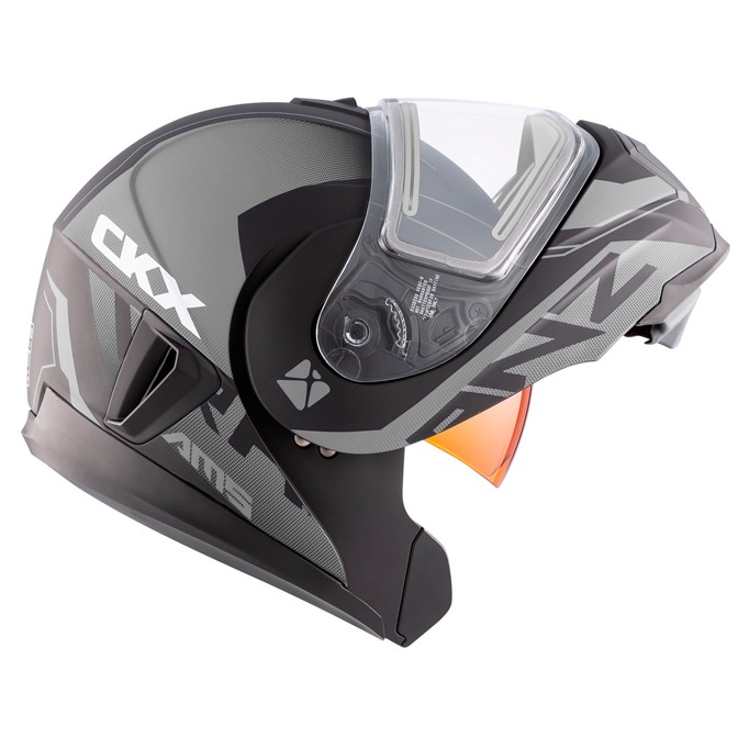 Шлем модуляр CKX TRANZ 1,5 Ams DL+EDL Caliber матовый серый 512002 Размер S