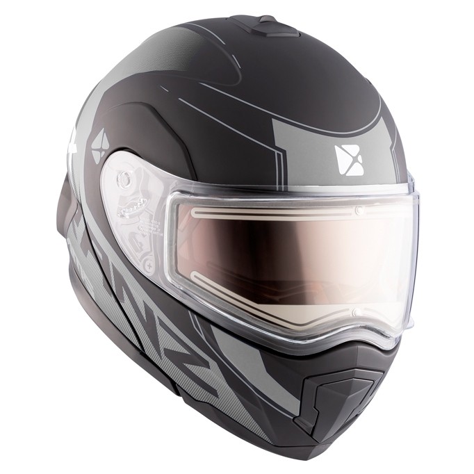 Шлем модуляр CKX TRANZ 1,5 Ams DL+EDL Caliber матовый серый 512002 Размер M