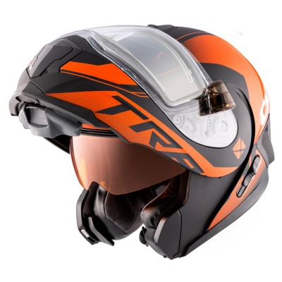 Шлем модуляр CKX TRANZ 1,5 Ams DL+EDL Caliber матовый оранжевый 512012 Размер S