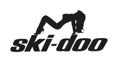 Наклейка Ski-doo с девушкой 17,5см х 7.5см SD17B черный