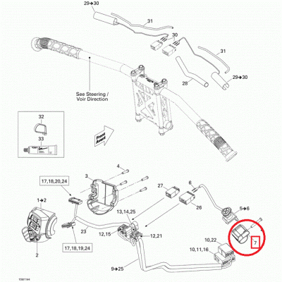 Кронштейн кнопки экстренной остановки двигателя BRP Ski Doo 515176825
