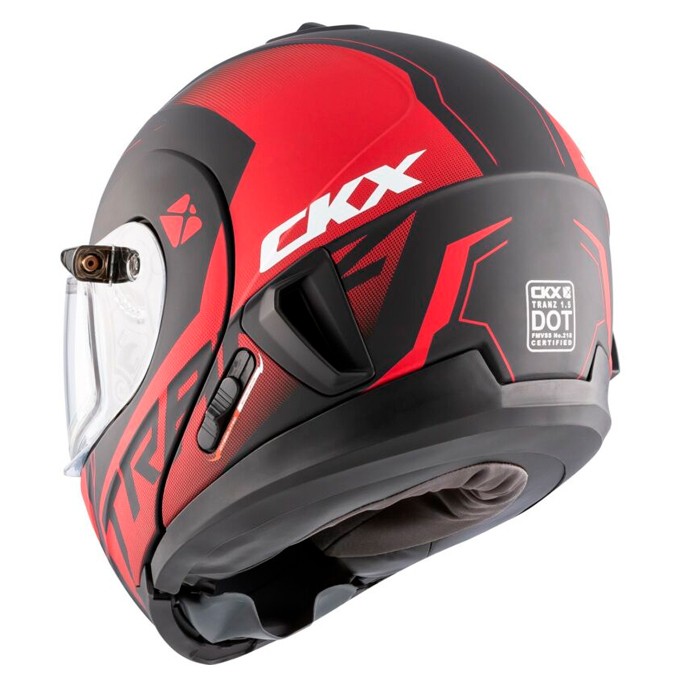 Шлем модуляр CKX TRANZ 1,5 Ams DL+EDL Caliber матовый красный 512023d Размер M