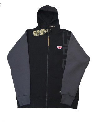 Толстовка с капюшоном на молнии FullT T Чёрная Серая Размер S