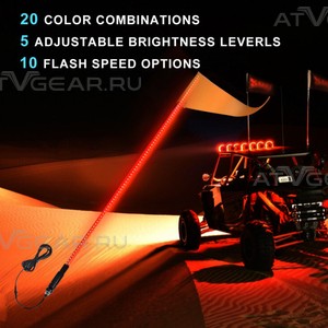 Флагшток RGB с LED подсветкой и Bluetooth для управления с телефона BTR801-12 1,2 м