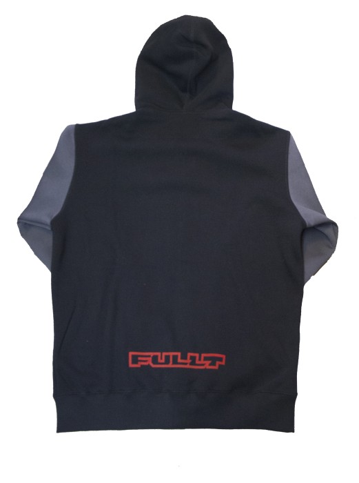 Толстовка с капюшоном на молнии FullT T Чёрная Серая Размер L