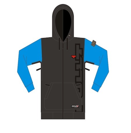 Толстовка с капюшоном на молнии FullT T Серый Голубой Размер XL