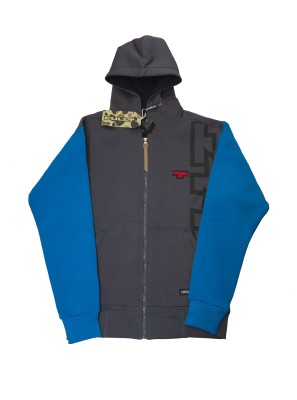 Толстовка с капюшоном на молнии FullT T Серый Голубой Размер 2XL