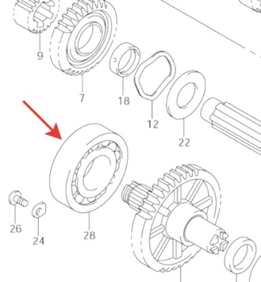 Подшипник выжимной шариковый квадроцикла Suzuki  09262-35076