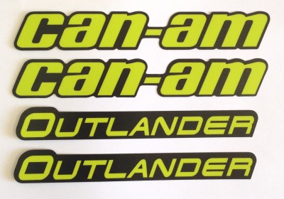 Комплект наклеек на расширители арок квадроцикла BRP Outlander G2 704905083 704904338 704904899 704904920 704903498 White-Black