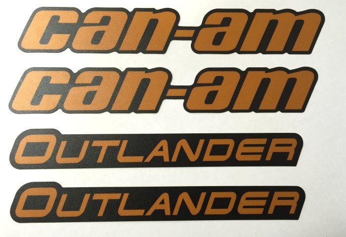 Комплект наклеек на расширители арок квадроцикла BRP Outlander G2 704905083 704904338 704904899 704904920 704903498 White-Black