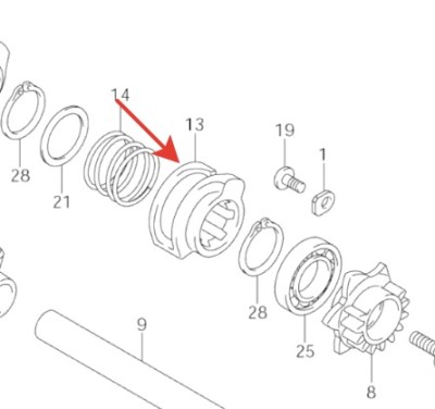 Втулка вала вилки КПП квадроцикла Suzuki 29611-31G00