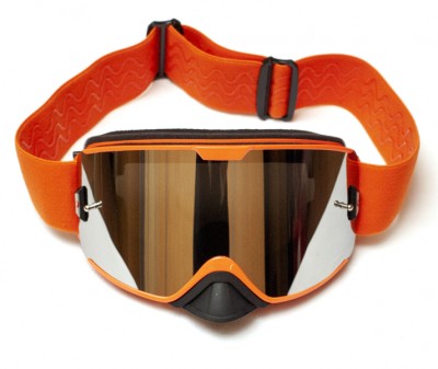 Очки для снегохода / квадроцикла Kemimoto KinPin оранжевые со съемной линзой FGOR1000 Зеркальная линза
