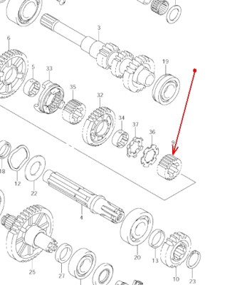 Шестерня коробки передач Suzuki Kingquad 750 29332-31G00