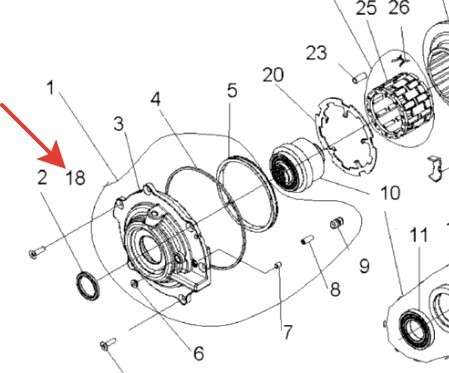 Сальник переднего редуктора Polaris RZR 800 S 2203729, Sportsman 850 550 3234746 AllBalls 30-4016 30-4016