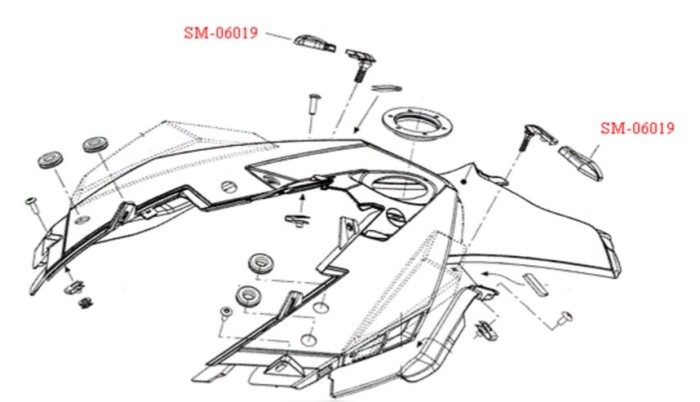 Крепление пластика снегохода BRP Ski Doo SM-06019 (860200239)