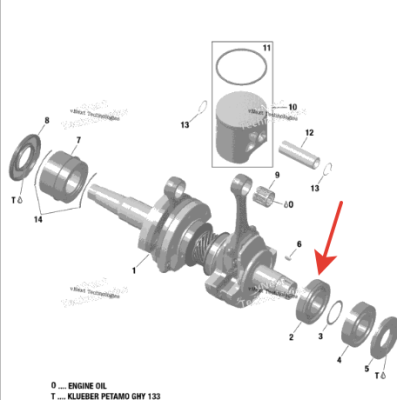 Подшипник коленвала двигателя снегохода BRP Ski-Doo 850 Etec 420832178