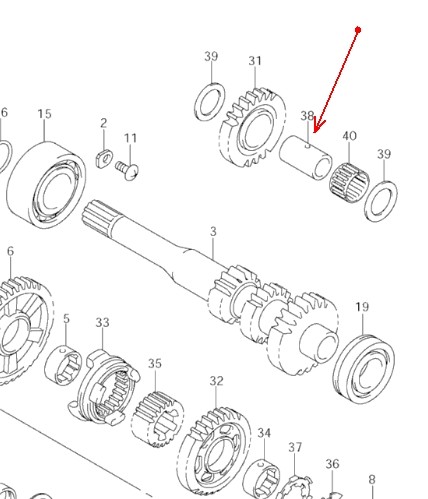 Втулка коробки передач Suzuki Kingquad 24551-31G00