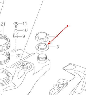 Прокладка бензобака квадроцикла Suzuki Kingquad 750 44261-31G00
