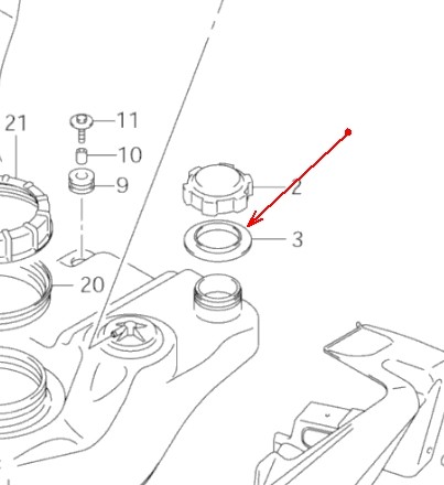 Прокладка бензобака квадроцикла Suzuki Kingquad 750 44261-31G00