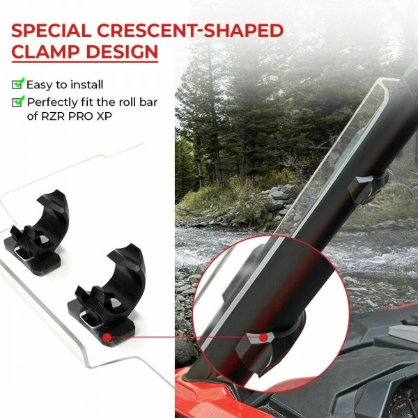 Стекло лобовое полноразмерное GorillaWorks для Polaris RZR PRO XP 2020+ 2883756 FWF756