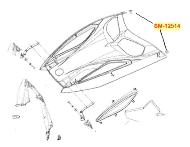 Крепление пластика снегохода BRP Ski Doo SM-12514 (517302543)